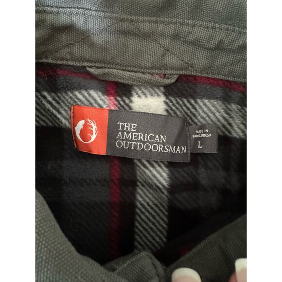 The American Outdoorsman Men's gray & plaid Fleece Lined Shirt size large - Picture 11 of 16